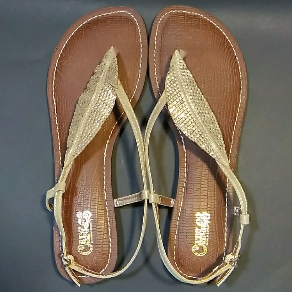 Carlos Santa Rose Gold Metallic Sandals